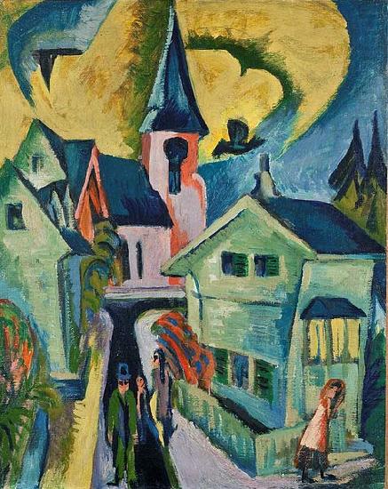 Ernst Ludwig Kirchner Konigstein with red church china oil painting image